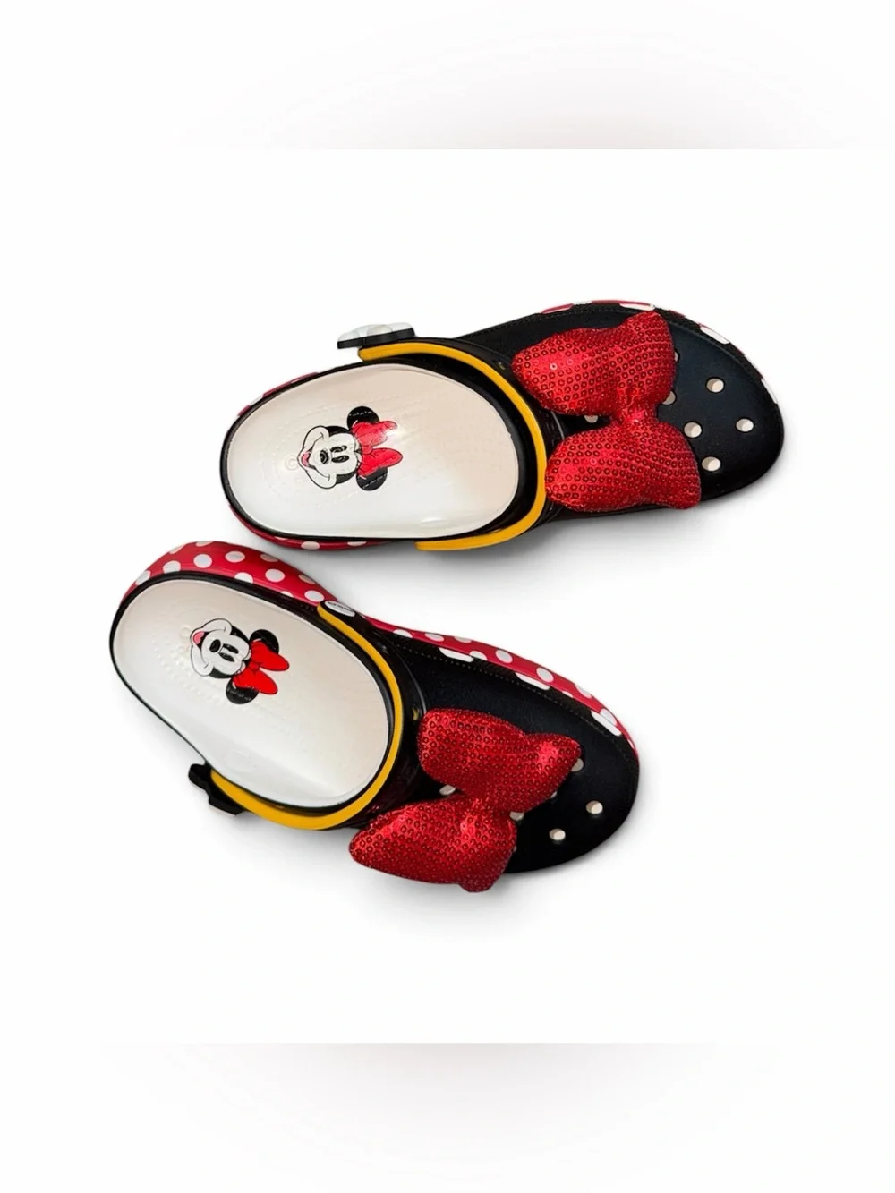 Crocs x Disney Minnie Mouse Platform Clogs Sequin Bow Womens 9